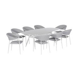 Conjunto de Jantar Oval Nuoro com 8 Lugares