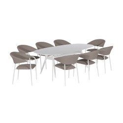 Conjunto de Jantar Oval Nuoro com 8 Lugares