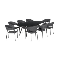 Conjunto de Jantar Oval Nuoro com 8 Lugares