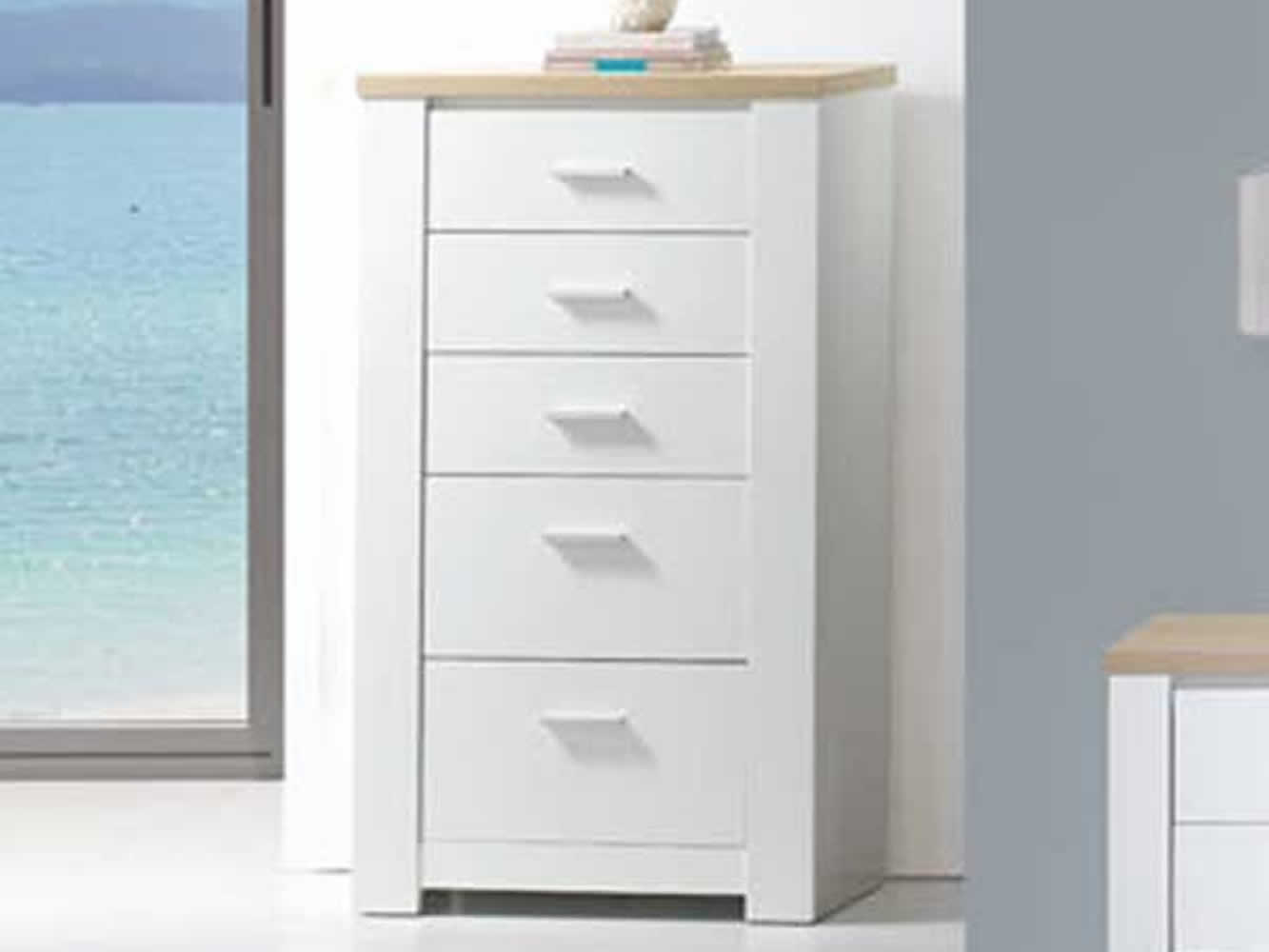 Florence Oak/White 5 Dr. Chest Florence Oak/White 5 Dr. Chest