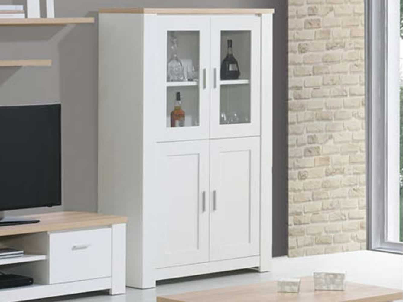 Meuble Bar Florence Chêne/Blanc Meuble Bar Florence Chêne/Blanc