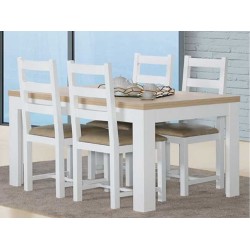 Mesa de Jantar Florence Carvalho/Branco