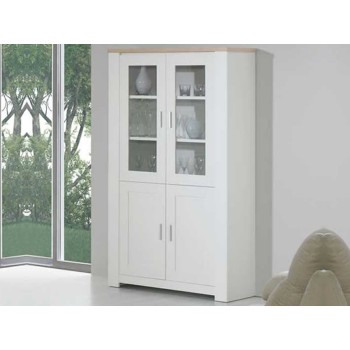 Vitrine Florence Chêne/Blanc 4 Portes Vitrine Florence Chêne/Blanc 4 Portes