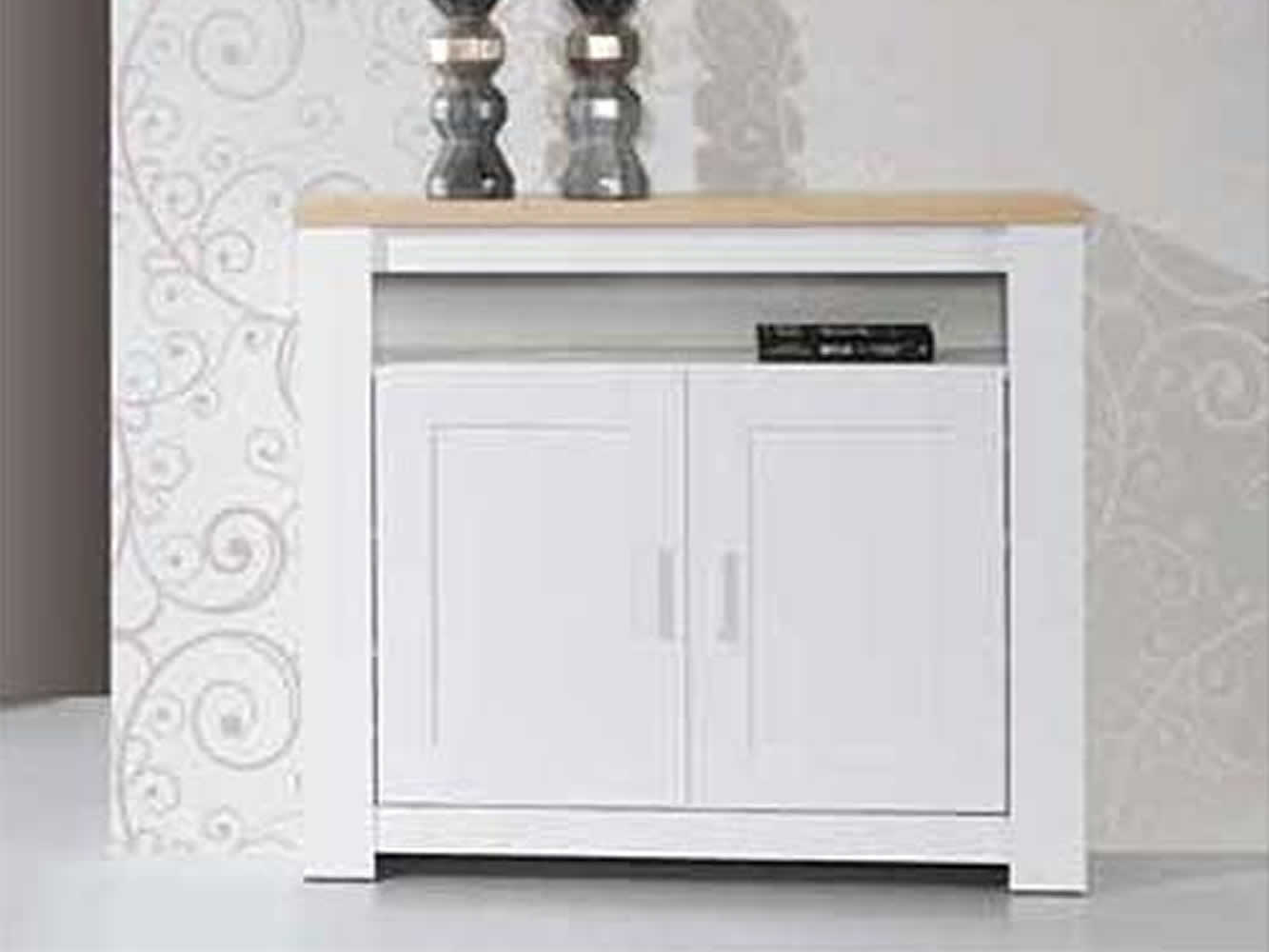 Meuble d'Entrée Florence Chêne/Blanc